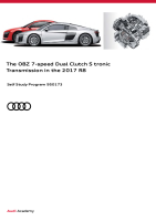 SSP 950173 - The OBZ 7-speed Dual Clutch S tronic Transmission in the 2017 R8 